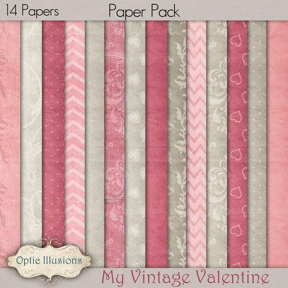 My Vintage Valentine Digital Scrapbooking Paper Pack 14