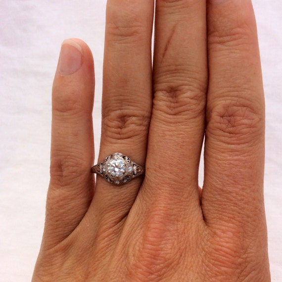 Vintage Edwardian Art Nouveau Diamond Engagement Ring