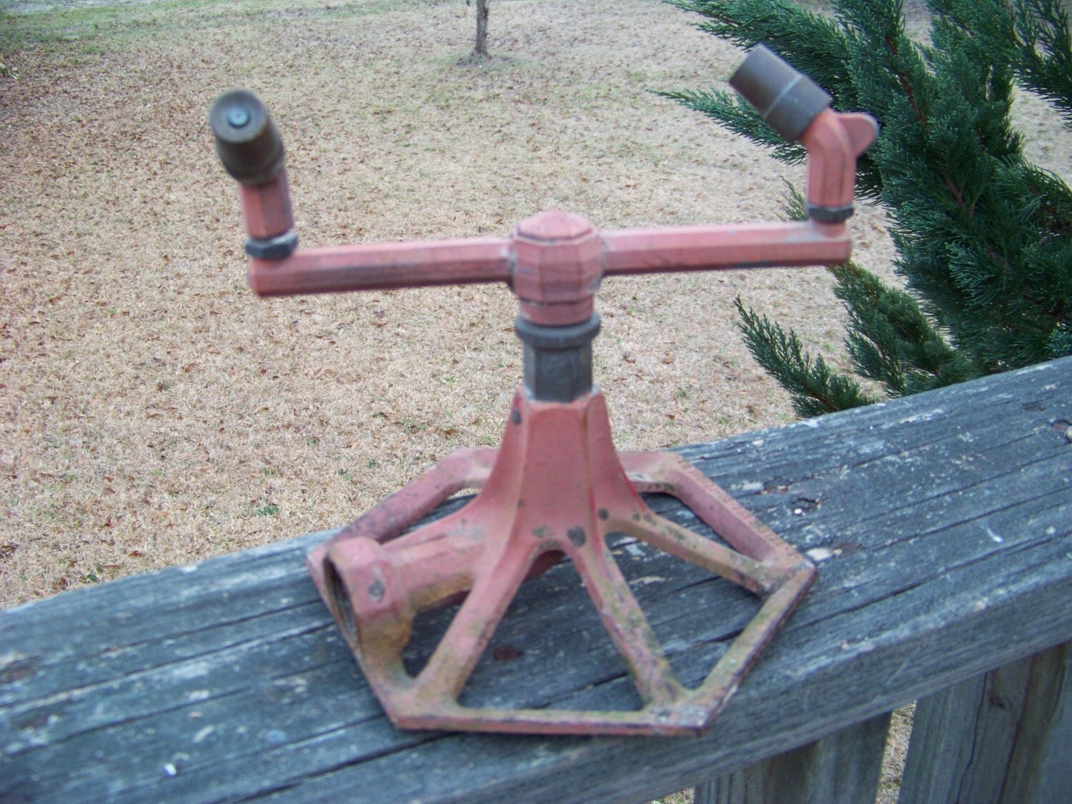 Vintage Metal Lawn Sprinkler...Red...L R Nelson Mfg