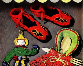 Vintage Crochet Patterns Slippers Doll Clothes Apron Novelty Accessories Gifts Edgings Home Decor Washcloths PDF eBook Crochet Money Makers