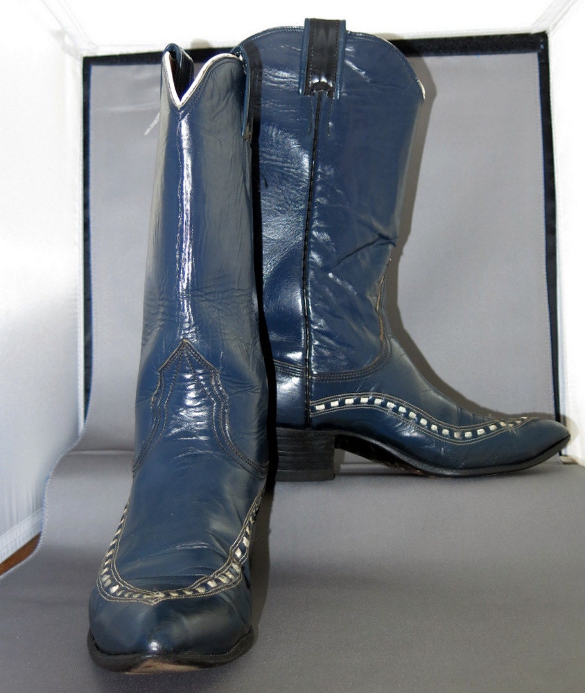 ladies navy blue cowboy boots