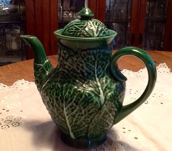 Vintage Cabbage Teapot Sugar and Creamer