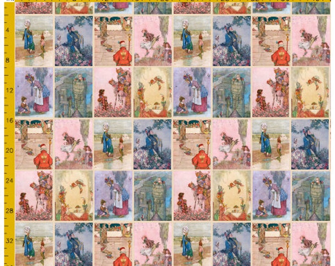 Custom quilting fairy tale fabric of Vintage Fairytale art printed to order