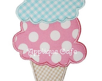 062 Ice Cream Cone Machine Embroidery Applique Design