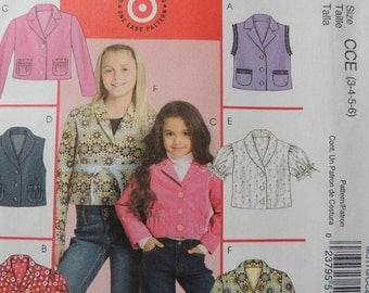 McCalls M5170 Children's and girl's Unlined Vests and Jackets (uncut) sizes 3-4-5-6
