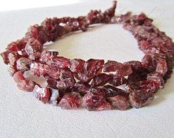 Gorgeous Garnet Rough Crystal Nuggets Half Strand