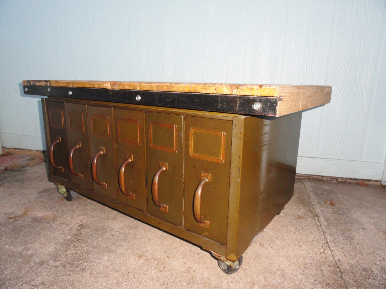 Industrial Coffee Table File Drawers Storage Organizer Wood