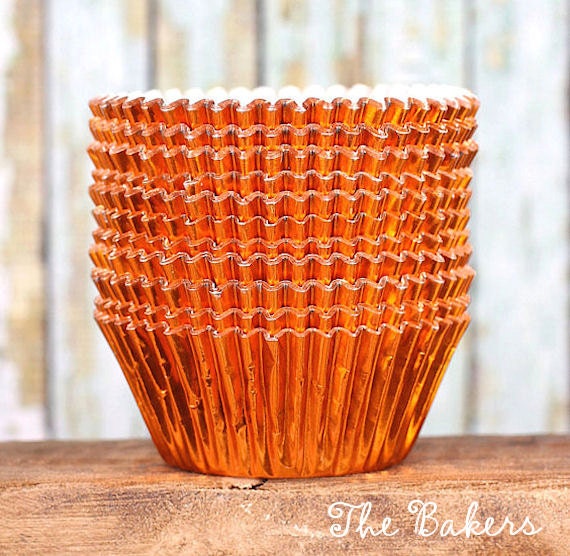 Orange Foil Cupcake Liners Orange Foil Baking Cups Foil Orange Foil Cupcake Liners Orange Foil Baking Cups Foil