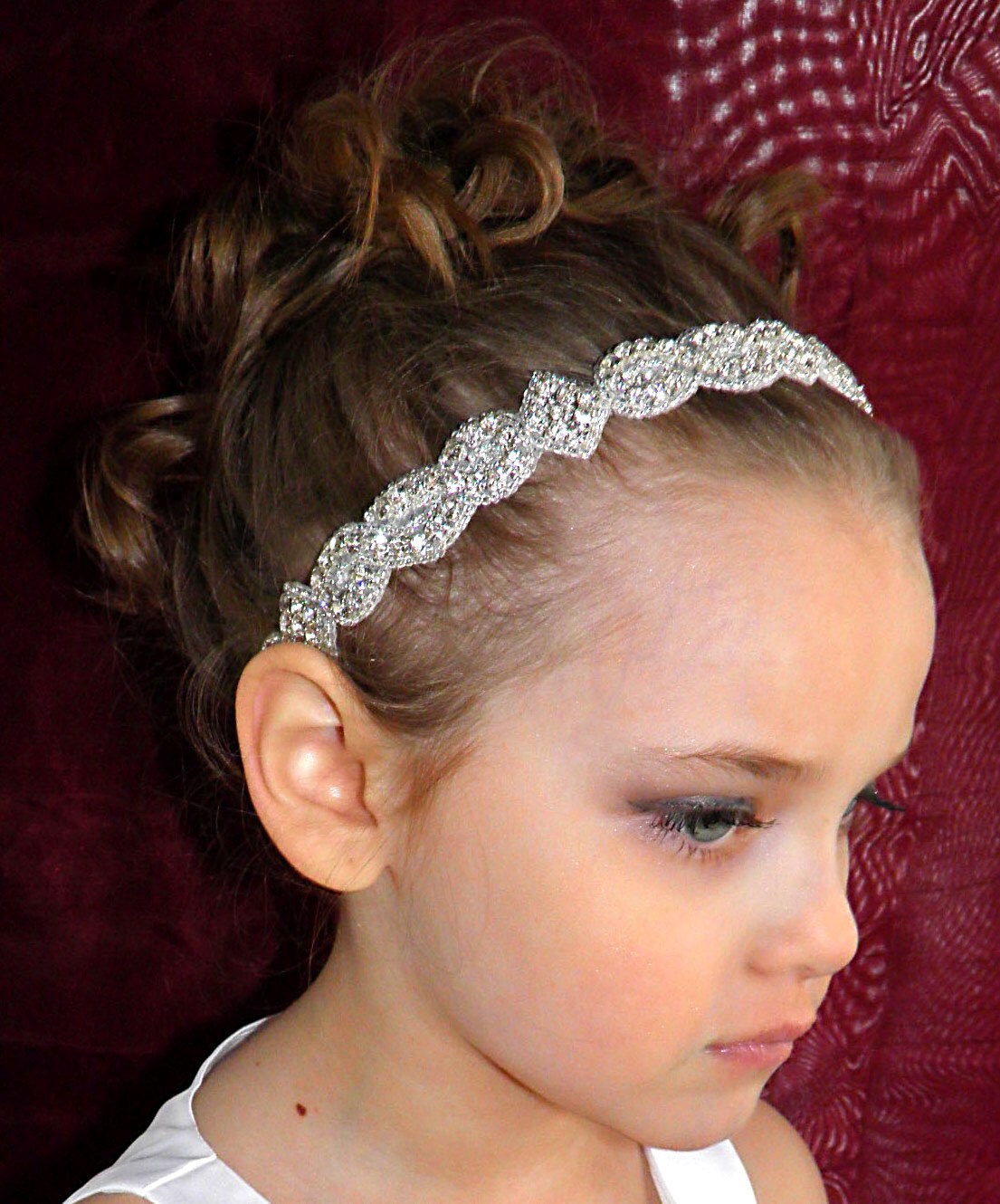 Baby girl  christening headpiece flower  girl  headband  baby