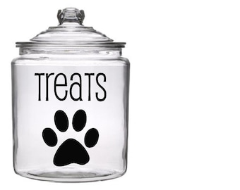Dog Treat Canister (not included) Vinyl Decal Kit with Paw