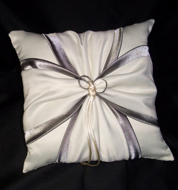 White or Ivory Wedding Ring Bearer Pillow by Jessicasdaydream