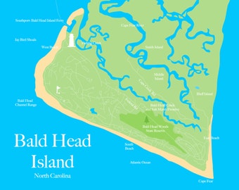 Bald Head Island Map Art