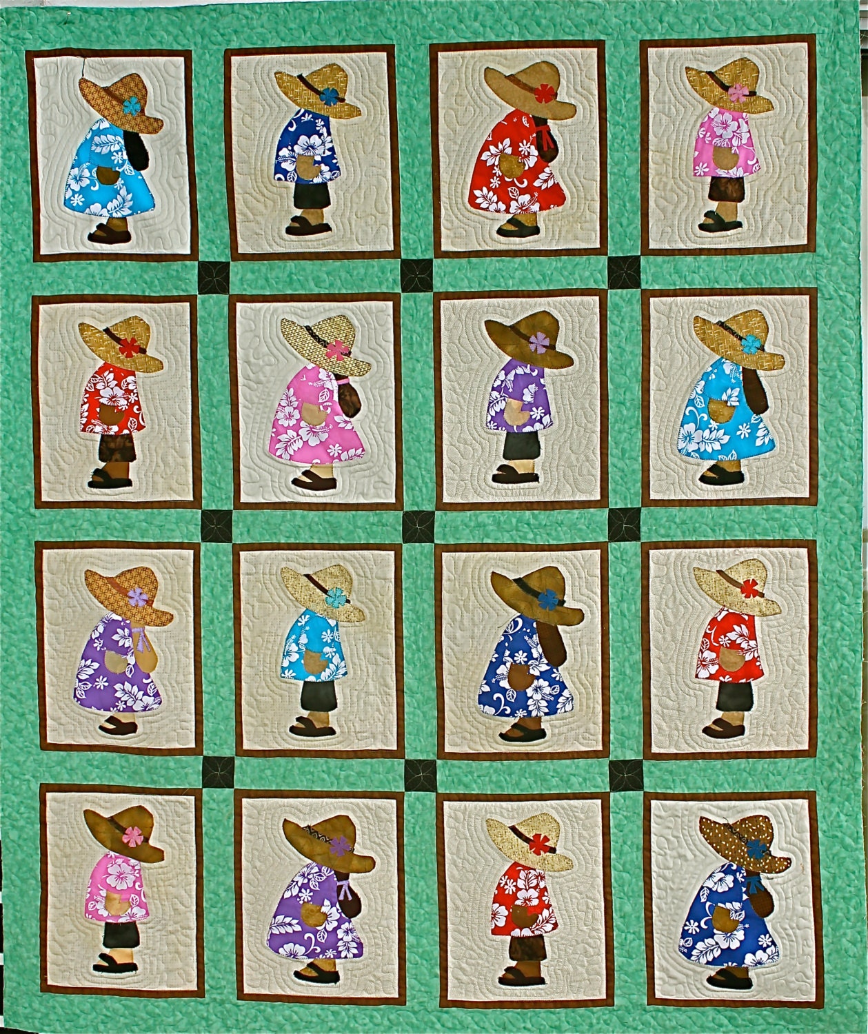 original hawaiian sunbonnet quilt pattern 1 by originalsbyhitomi