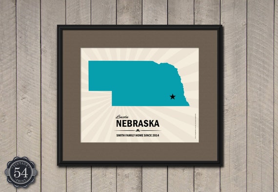 Items similar to CUSTOM NEBRASKA  MAP Map of Nebraska  