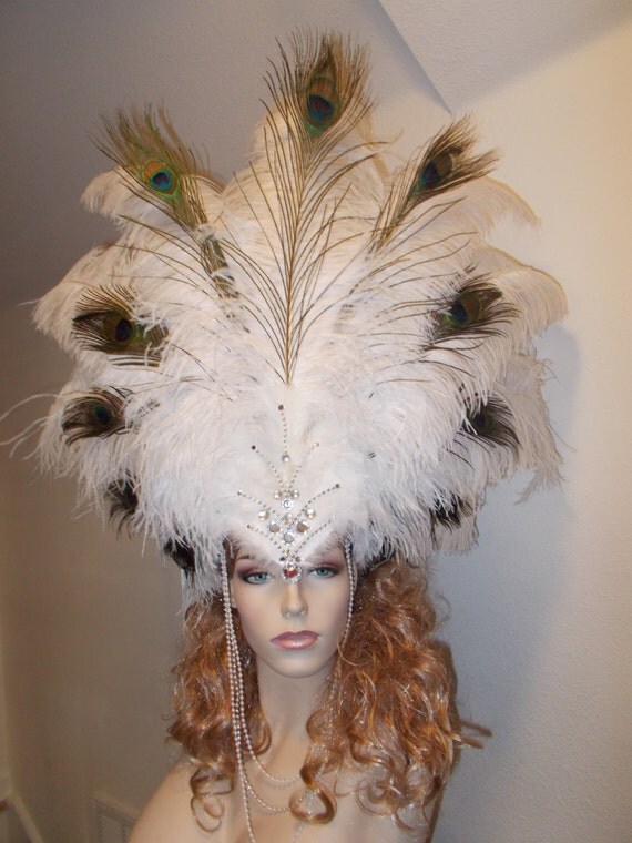 Peacock Feathers Burlesque Samba Showgirl by NashVegasDESIGNS4U