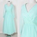 Vintage 1970's Maxi Dress / Mint Green Party Dress