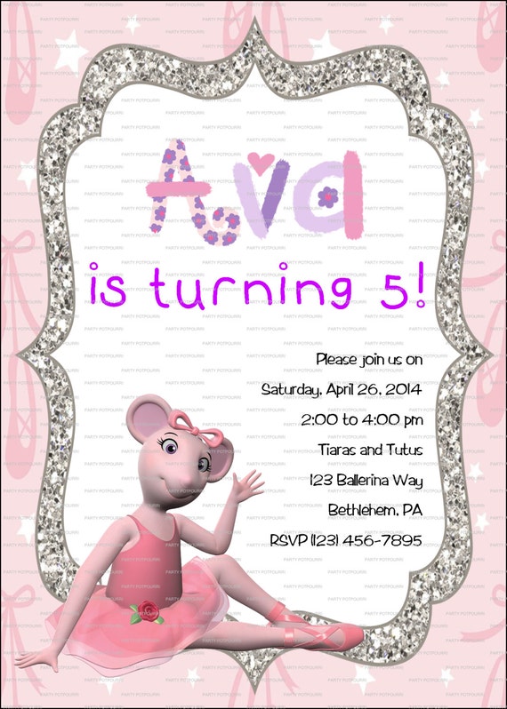 Etsy Free Angelina Ballerina Invitations 8