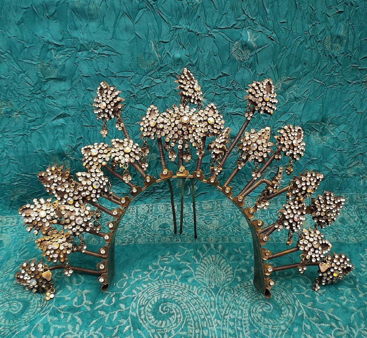 Vintage hair comb tiara crown headpiece Indonesian wedding