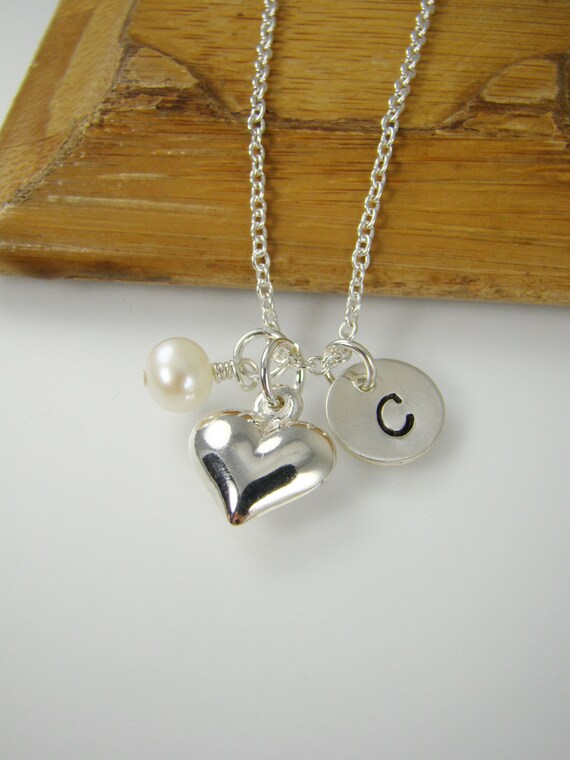 Girl Heart Necklace Personalized Girl Birthday Gift Idea