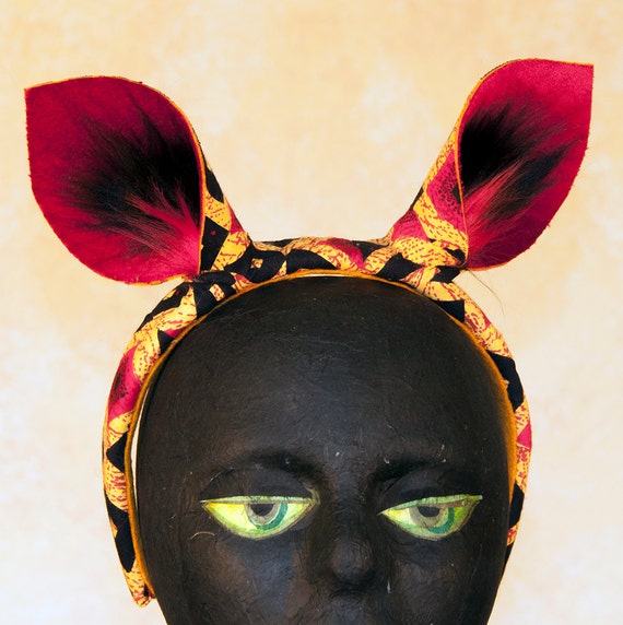 Red Yellow and Black Horse Ear Headband