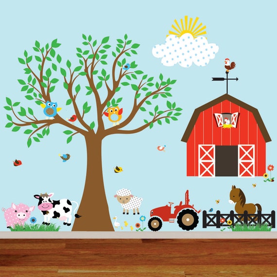 Vinyl Wall Decal Vinyl Farm Wall Tree Decal