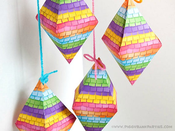 PINATA Favor Box : DIY Printable PDF | Cinco de Mayo Favor | Fiesta Gift Box | Festive Print at Home Digital File - Instant Download Il_570xn