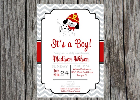 Firefighter Baby Shower Invitations 9