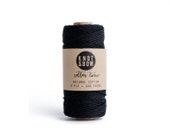 NEW! Solid Black Cotton Twine / 100 yards