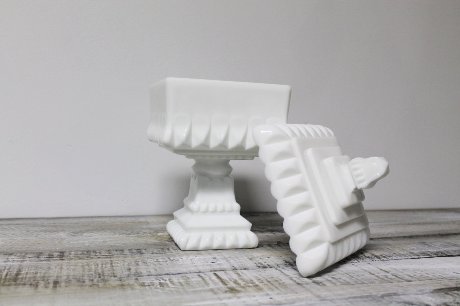 Westmoreland Milk Glass Wedding Cake Box
