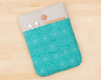 Macbook 12 sleeve / MacBook Air 11 inch Case / Custom Laptop sleeve, Macbook 12 case - blue squares -