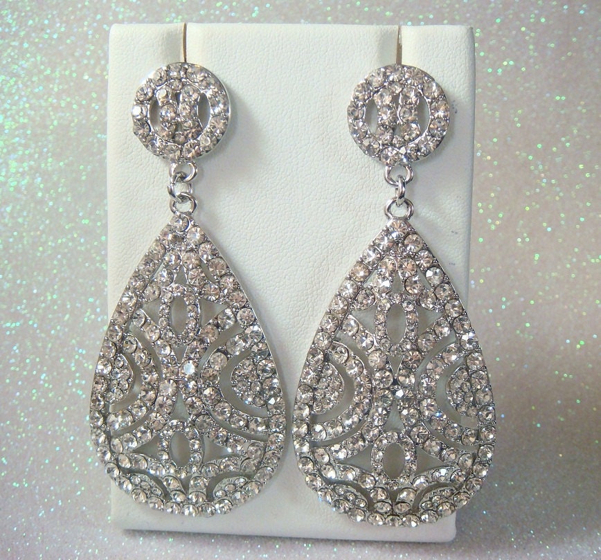 Wedding Rhinestone Dangle Ear PLUGS / 514mm / by misunbridal