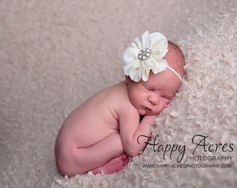IVORY newborn headband, baby headband, newborn photography prop