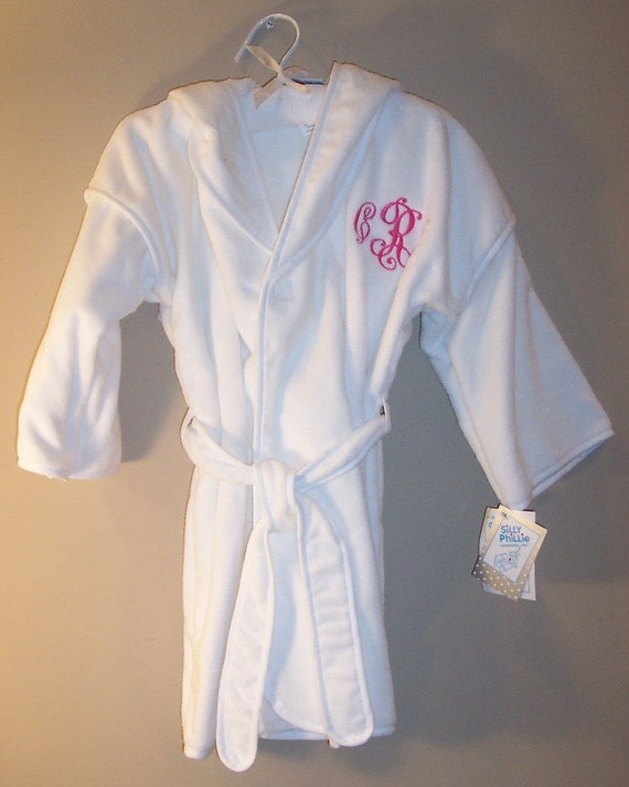 Monogrammed Hooded Bath Robe or Swim Cover Size 4/5