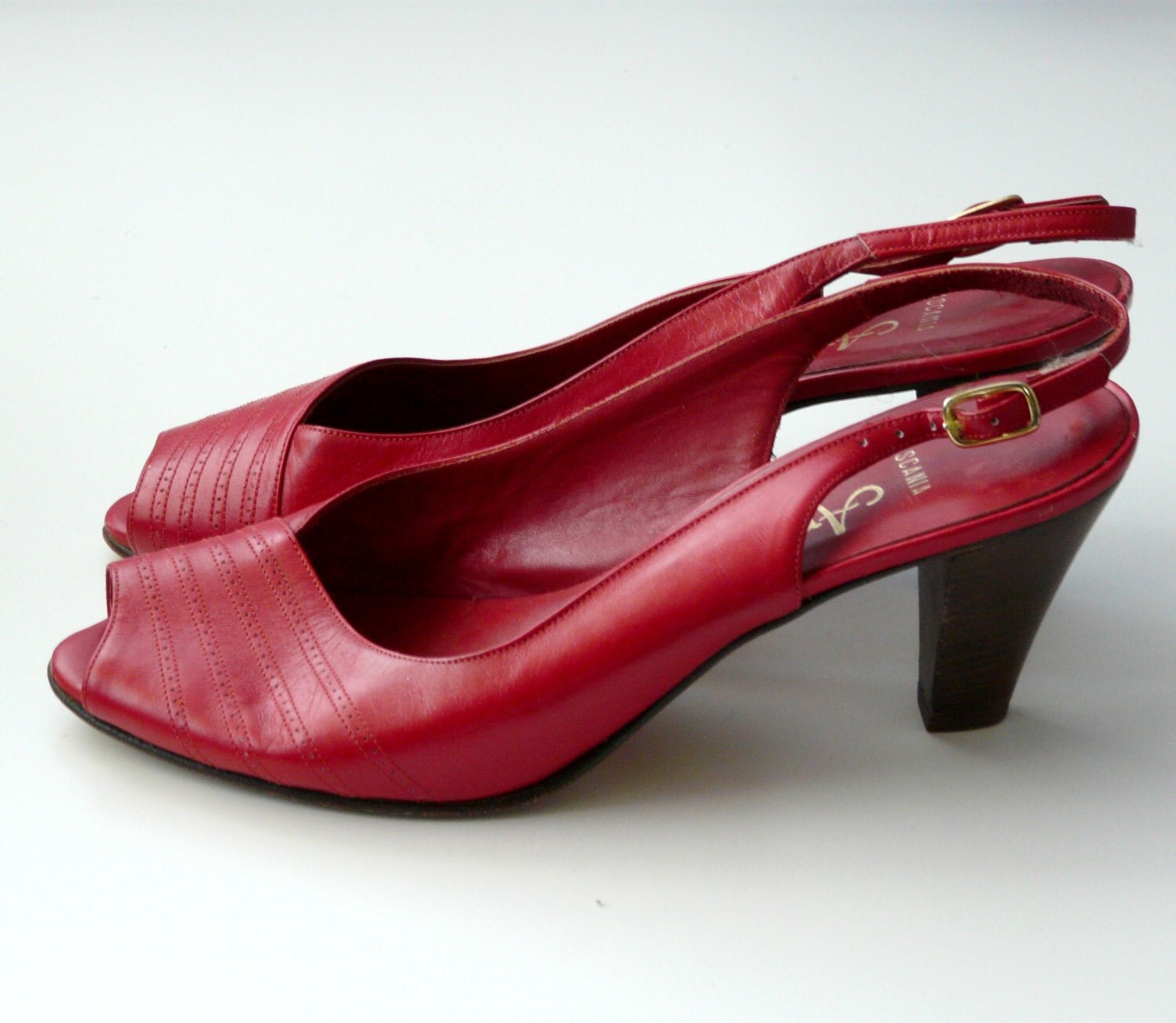 red slingback sandals