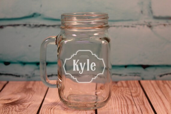 custom engraved glass mason jar 