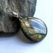 Golden Labradorite Pendant Sterling Silver Gemstone earthegy
