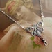 Sterling solid silver art nouveau chatelaine charm necklace steampunk style