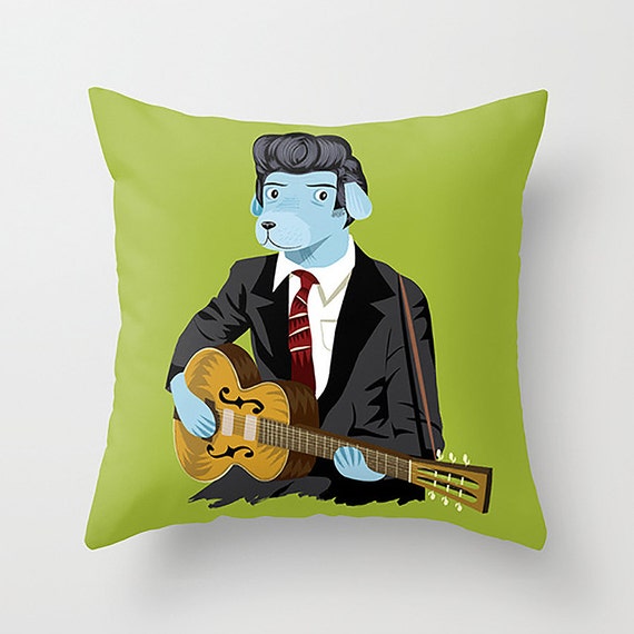 The Rockabilly Dog - Cushion Cover / Throw Pillow (16" x 16") by Oliver Lake