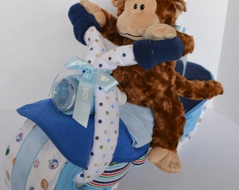 Motorcycle Bike Diaper Cake Baby Shower Gift by arizonababycakes