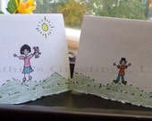 African American Kid Cards- "Little Kids Outdoors" Blank Cards