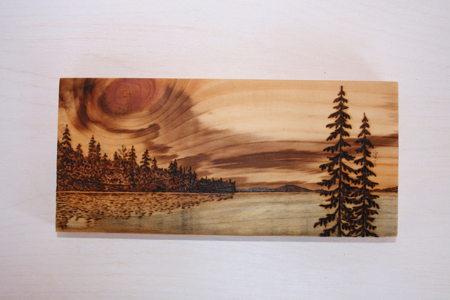 Wood Burning Crafts Sunset.