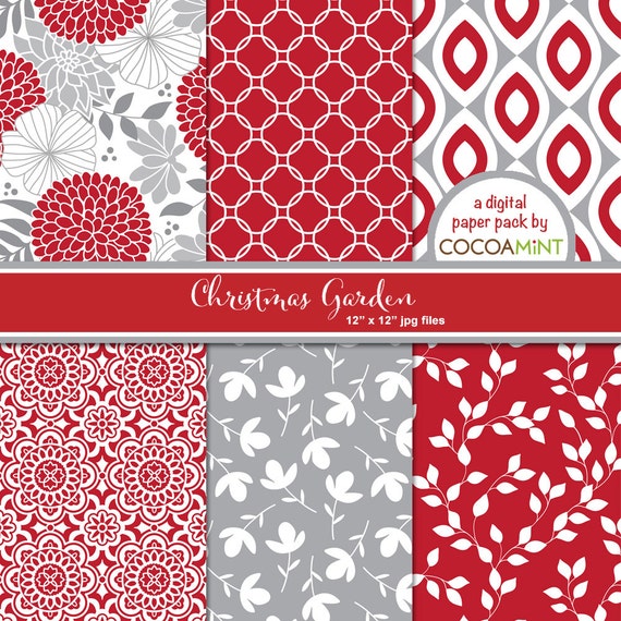 Christmas Garden Digital Papers Il_570xn