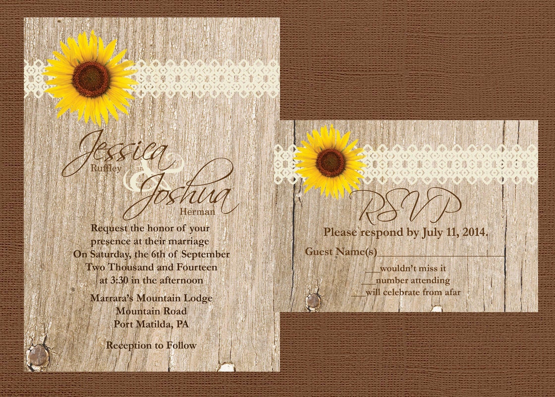 Sunflower Wedding Invitations 10