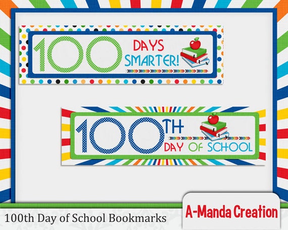 100th Day of School Printable Bookmarks Il_570xn