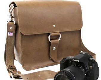 10" Brown Napa Midtown Leather Camera Bag