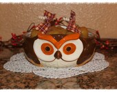Sale -DUTCH APPLE CRUNCH Scented Primitive Autumn Thanksgiving Apple Owl Fall Candle- Highly Scented - Ofg Team