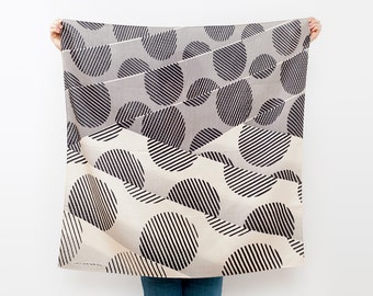 Dots furoshiki (black) Japanese eco wrapping textile/scarf, handmade in Japan