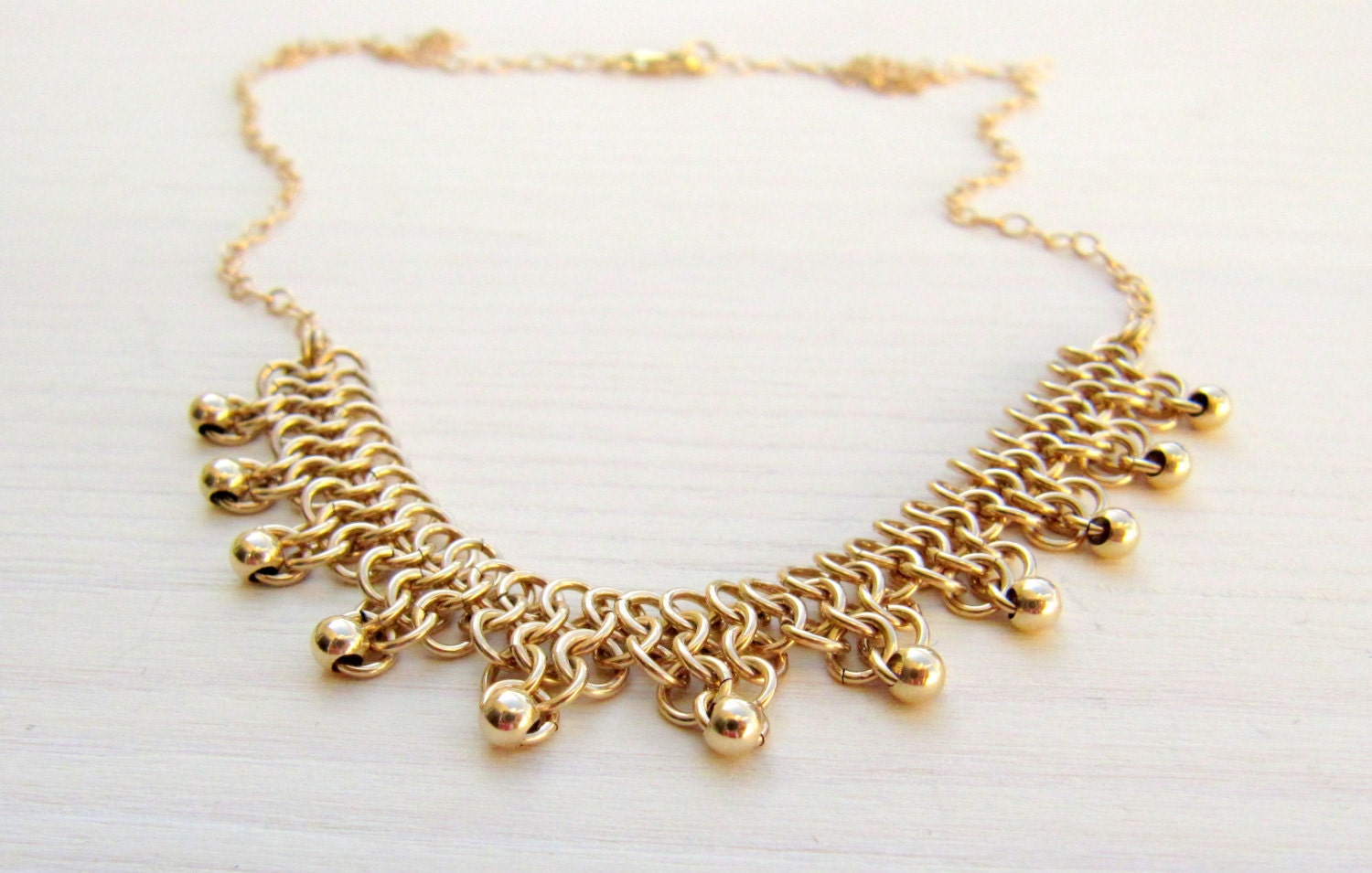 wedding bridal long gold necklace