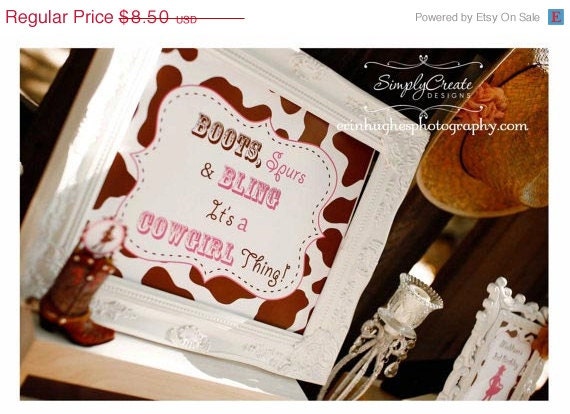 SALE Door Sign Cowgirl Party Sign 11x14 JPEG File Il_570xn