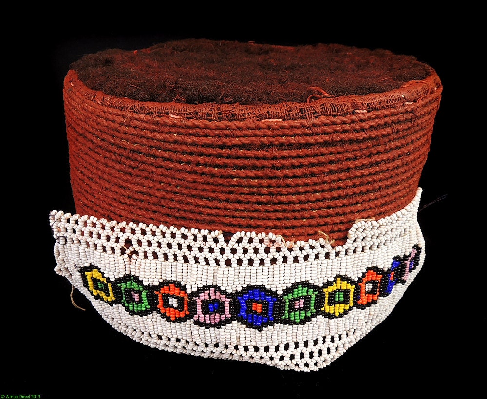 Zulu Married Woman's Hat Headdress South African Beaded